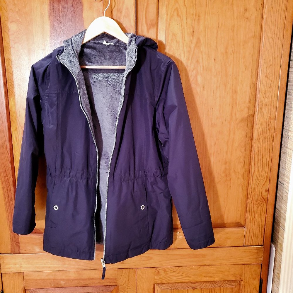 Navy Blue Jacket with Hood and Soft Interior XS